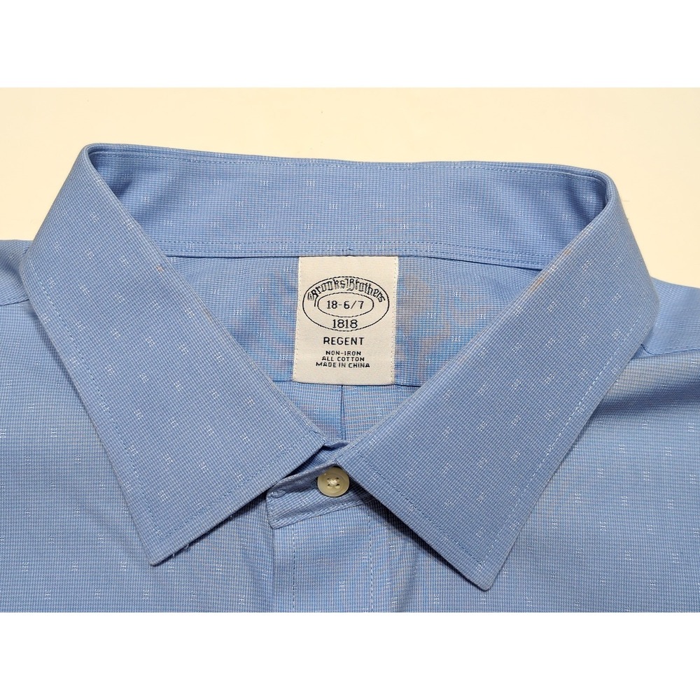 BROOKS BROTHERS Regent Long Sleeve Dress Shirt Blue 18 36/37 ~ New - Picture 3 of 8